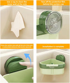 Suction Cup Sink Corner Rack 2026 Upgrade Corner Sink Strainer Basket Automatic Dumping Suction Cup Press Sinks Drainer Basket Faucet Sponge Storage Rack Food Waste Catcher for Sink (1PC - Green)