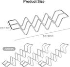 JIBOLAT Taco Holders set of 3,Stainless Steel Taco Shell Holder Stand,Taco Tray Plates for Taco Bar Gifts Accessories,Holds 4 Tacos Each,Oven Safe for Baking, Dishwa sher and Grill Safe