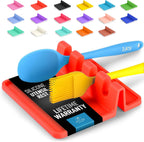Zulay Kitchen Silicone Utensil Rest with Drip Pad for Multiple Utensils - BPA-Free, Heat-Resistant Spoon Rest & Spoon Holder for Stove Top - Kitchen Utensil Holder for Ladles & Tongs - Red