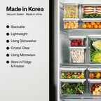Premium Airtight Food Storage Containers, Square 2PC/Set(1.48qt/1.4Lx2pcs), Smart One-Click Seal Lid, No Hinges, 100% Leak Proof, BPA-FREE, Dishwasher, Freezer & Microwave Safe