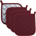 Joyhalo 4 Pack Pot Holders for Kitchen,Cotton Oven Holder with Great Heat Resistance,Non Slip Hot Pads for Kitchen Clearance,Dark Red