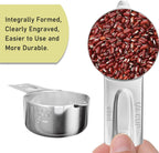 4PCS 1/4Cup (60ml, 2oz) Single Measuring Cup, Stainless Steel Measure Scoop, Metric and US Measurement, Dishwasher Safe