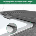 GUUKIN Silicone Dish Drying Mat, 17.7" x 11.8 " Drying Matt Kitchen Counter, Dish Drying Rack Mat, Easy Clean Pad for Countertop Protection, Multi-Functional Use (Grey)