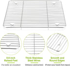 P&P CHEF Baking Cooling Rack Set for Cooking Roasting, 4-Piece Stainless Steel Wire Racks for Oven Use, Healthy & Dishwasher Safe, Rectangle, 11.6 Inch