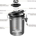 Veken Coffee Canister, Airtight Stainless Steel Kitchen Food Storage Container with Date Tracker and Scoop for Grounds Coffee, Beans, Tea, Flour, Cereal, Sugar, Cookies Jars, 22OZ Gray