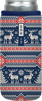 Sok It CanSok Sleeve for Beer & Soda Insulated Neoprene Cover (Sweater Weather, 12oz Slim Can Sleeve)