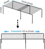 Redrubbit Expandable Metal Rustproof Kitchen Counter and Shelf Rack, 4 Piece Set of 2, Space Saver for Kitchen, Fridge, Bathroom