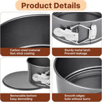4 Pcs 6 Inch Springform Pan,Non-Stick Carbon Steel Cheesecake Pans with Removable Bottom,Leakproof Round Baking Mold for Cake, Pizza, Quiches, Compatible with 3 Qt Instant Pot (Black)
