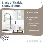 Countertop and Vanity Tray - Small 7.7" Silicone Tray for Soap Dispenser Bottles, Bathroom Trays, Kitchen Sink Soap Trays, Sink Caddy Kitchen Sinks Organizer, Soaps Dish & Sponge Holder Mat