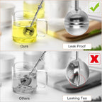 Numola Long Handle Tea Ball Stainless Steel with Drip Trays, 4Pcs Premium Tea Infuser Filter for Loose Leaf Tea, Reusable Fine Mesh Tea Interval Diffuser Strainer for Cup and Teapot