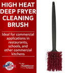 20" Deep Fryer Cleaning Brush by FryOilSaver Co., Up to 425F High Heat Resistant Pot Cleaning Brush for Kitchen Deep Fryers, Griddle, Grills, Ovens & Waffle Maker for Food Service & Restaurant - 90049
