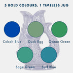 Gurgle Glug Jug The Bubble Jug® Dark Cobalt Blue 50 fl oz 1.5L Litre Extra Large Pitcher - Fish Shaped Jug - Decorative Ceramic Glugging Cocktail, Water and Gin Vase and Gurgling Carafe Pot