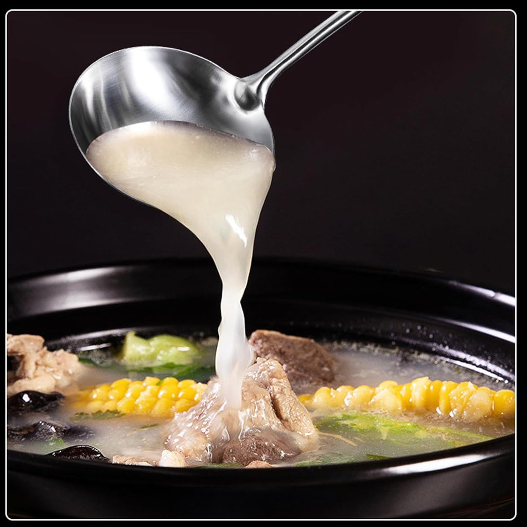 Soup Ladle, Stainless Steel Ladle, Ladles for Serving or Cooking, Durable Metal Ladle, Kitchen Lade 13.9 Inches1 Pack (Color:Silver)