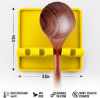 Zulay Kitchen Silicone Utensil Rest with Drip Pad for Multiple Utensils - BPA-Free, Heat-Resistant Spoon Rest & Spoon Holder for Stove Top - Kitchen Utensil Holder for Ladles & Tongs - Yellow