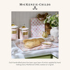 MACKENZIE-CHILDS Enamel Relish Dish, Small Serving Bowl for Entertaining, Pink-and-White Rosy Check