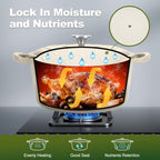 P&P CHEF 5QT Enameled Dutch Oven, Cast Iron Dutch Oven Pot with Lid for Bread Baking, Enameled Casserole Pot for Roasting Braising Stewing Frying Simmering, Various Stoves & Easy Clean, Khaki