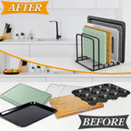 5-Tier Dish Rack & Cutting Board Organizer – 5-Tier Metal Rack for Cutting Boards, Bakeware, Trays – Space-Saving Kitchen Storage, Rust-Resistant Dish Organizer for Cabinets, Countertops & Pantry