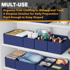 SpaceAid Drawer Organizer for Clothes, 12 Pack Dresser Drawer Organizer Bins, Closet Organizers and Storage Dividers for Clothing, Underwears, Socks (Blue)