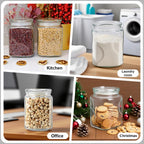 Glass Jars with Lids 64 oz, Airtight Silicone Seal & Non-Slip Design, Large Glass Storage Containers with Lids, Wide-Mouth Storage Containers for Kitchen, Laundry, Pantry & Office
