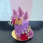 Gyufise 6Pcs Paper Palm Fan Cake Toppers Palm Leaf Fan Cake Topper Palm Spear Leaf Cupcake Toppers Cake Insert Decoration For Cake Decorating Diy Craft Project Home Wedding Party Supplies Purple