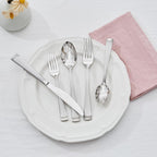 KINGSTONE Silverware Set, 30-Piece Flatware Set for 6, 18/10 Stainless Steel Cutlery Set with Bead Edge, Utensil for Kitchen, Home, Party, Wedding, Mirror Polished, Dishwasher Safe