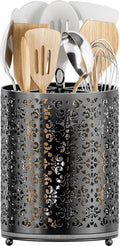 360° Rotating Utensil Holder - Extra Large Cooking Utensils Caddy Counter Organizer with Instant-Dry and Removable Base for Kitchen Tools
