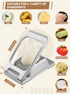 BIBURY Egg Slicer, Egg Cutter for Hard Boiled Eggs, Heavy Duty Aluminium Slicer for Egg Mushroom Strawberry Soft Fruit, Stainless Steel Wires, Dishwasher Safe & Easy to Clean