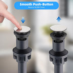 Hibbent 2 Pack Universal Bathroom Sink Drain Stopper, Pop Up Drain Strainer with Overflow, Push and Seal Sink Plug with Basket for Lavatory Vanity Vessel, Anti-Clogging Strainer, Brushed Nickel