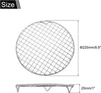 uxcell Round Cooking Rack with Legs, Dia 8.9 Inch 304 Stainless Steel Barbecue Grill for Cooking Baking Barbecue Air Fryer Racks, Silver