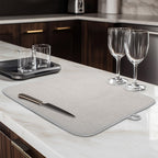 2 Pack Dish Drying Mat, Large 16" x 18" Highly Absorbent Microfiber Kitchen Counter Mat, Dish Drying Pad for Dishes,Perfect Drying Mat for Kitchen Counter, Utensils, Pots and Pans, Grey