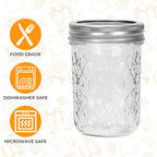 Eathtek 8 oz Mason Jars 20 Pack, 240ml Mini Canning Jars with Regular Lids for Jelly Herbs Spice Honey Storage, Small Glass Jars Candle jars, Extra Lids Tags Label Included