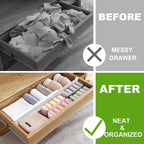 ANTOWIN Bamboo Drawer Dividers Organizers, Expandable Drawer Separators Splitter,17-22 inches Long Adjustable Spring-loaded Organizer for Large Utensil, Clothes, Tools Drawers (White)