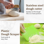 Sourdough Bread Baking Supplies- Set of 2 Oval Banaton Basket with Sourdough Starter Kit and Making Tools Accessories for Homemade Bread