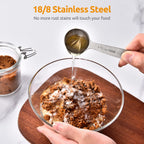 U-Taste Teaspoon Tablespoon Measuring Spoons: 18/8 Stainless Steel Measure Scoop Set of 5, 1/4 TSP, 1/2 TSP, 1 TSP, 1/2 TBSP & 1 TBSP, Metal Kitchen Measurement Utensil for Dry and Liquid Ingredients