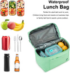 NOL Natural Organic Lifestyle Insulated Lunch Bags for Women Cooler Bag Lightweight Nylon Waterproof Lunch Box For Work (Medium(normal), Mint green)