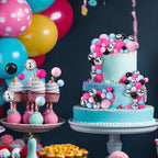 108 Pcs Balls Cake Topper DIY Cupcake Insert Foam Balloons for Cake Baking Wedding Anniversary Birthday Decoration(Graceful Colors,Multi Sizes)