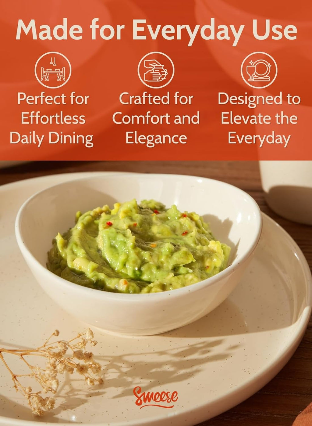 Sweese 4 oz porcelain bowls set of 6 - small dipping, sauce, snack side dish bowls - microwave, dishwasher, oven safe beige
