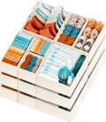 Criusia Drawer Organizer Clothes, 20 Pack Dresser Organizer Bins for Nursery Bedroom, Closet Organization and Storage Dividers for Clothing, Baby Clothes, Underwears, Socks (Beige)