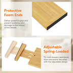 Lifewit 8 Pack Drawer Dividers Bamboo 4" High, 16-22" Adjustable Drawer Organizers for Clothes, Expandable Dresser Separators in Bedroom/Bathroom/Kitchen/Fridge/Office Organization and Storage
