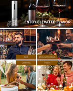 CIRCLE JOY Electric Wine Opener Rechargeable Stainless Steel Automatic Corkscrew Wine Bottle Opener with Foil Cutter, Blue Led Indicator and One-Click Button, Silver