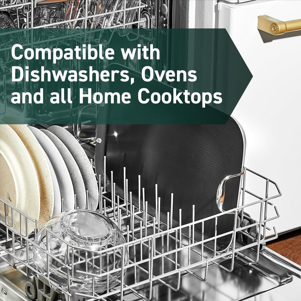 HexClad Hybrid Nonstick Double Burner Griddle, Stay-Cool Handles, Dishwasher-Friendly, Oven-Safe Up to 900°F, Induction Ready, Compatible with All Cooktops