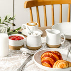 glowworm Sugar and Creamer Set, Vintage Porlcelain Pitcher Creamer Sugar Bowl with Lid, 11 Ounce Sugar Bowl, 10 Ounce Cream Pitcher, Dishwasher Safe, White