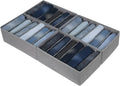 Qozary Jeans Pants Organizer for Closet, 4 Pack Drawer Organizers for Clothing, 6 Grids Wardrobe Clothes Organizer, Jean Organizer for Closet, Deep Drawer, Clothes Organizer for Shirts, Legging