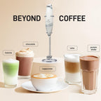 Zulay Kitchen Powerful Double Whisk Milk Frother Handheld - Foam Maker With Stand - Whisk Drink Mixer for Coffee, Mini Foamer for Latte, Matcha, Frappe, Hot Chocolate & Cappuccino (Crystal Quartz)