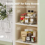 LAMU 4 Pack 9.25in Lazy Susan Organizer, Clear Lazy Susan Turntable for Cabinet, Refrigerator, Table Top, Kitchen, Bathroom, Pantry Organizers and Storage