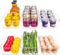 HOMER Set of 6 Refrigerator Organizer Bins, Pantry Organization and Storage Bins, Fridge Organizers with Cutout Handles, Clear Plastic Storage Bins for Pantry - BPA Free Kitchen Organizers
