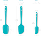 DI ORO Silicone Spatula Set - Rubber Kitchen Spatulas for Baking, Cooking, & Mixing - 600°F Heat-Resistant & BPA Free Silicone Scraper Spatulas for Nonstick Cookware - Dishwasher Safe (3pc, Teal)