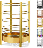 Gold Kitchen Utensil Holder for Kitchen Counter, Stainless Steel Utensil Crocks, Gold Titanium Coating Utensil Storage Caddy Organizer, Cooking Utensil Holder, Easy Cleaning (Gold/7.4''x5.2'')