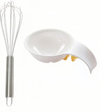 Stainless Steel Whisk Aad Cute Egg Separator, Ceramics Vomiting Chicken Egg Yolk White Separator, Practical Household Small Egg Filter Splitter, Kitchen Gadget Baking Assistant Tool, Dishwasher Safe