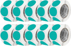 Perco Teal 3-Inch Perforated Circle Dot Sticker Labels — 10 Rolls, 5,000 Round Stickers — with Permanent Adhesive for Moving Boxes, Sale Signage, Displays, Status Messaging—Made in USA